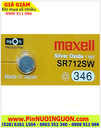 Maxell SR712SW _Pin 346; Pin đồng hồ đeo tay Maxell SR712SW 346 silver oxide 1.55v chính hãng /Xuất xứ NHẬT 